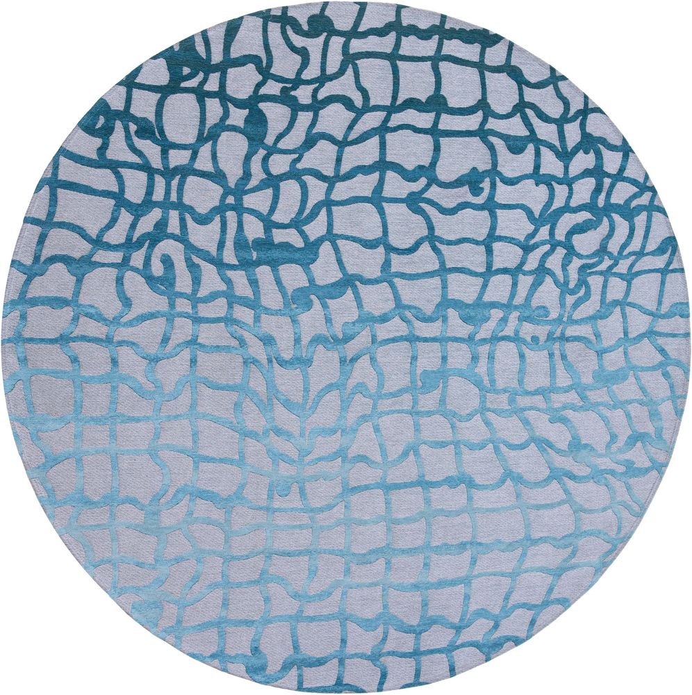 Louis De Poortere Mad Men Dedalo Round Rug - 9203 Blue Marine