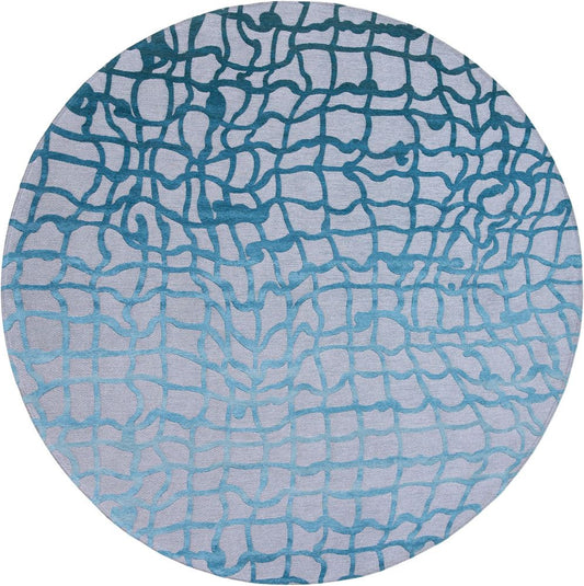 Louis De Poortere Mad Men Dedalo Round Rug - 9203 Blue Marine
