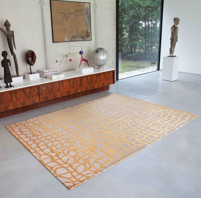 Louis De Poortere Mad Men Dedalo Rug - 9205 Yellow Scarab