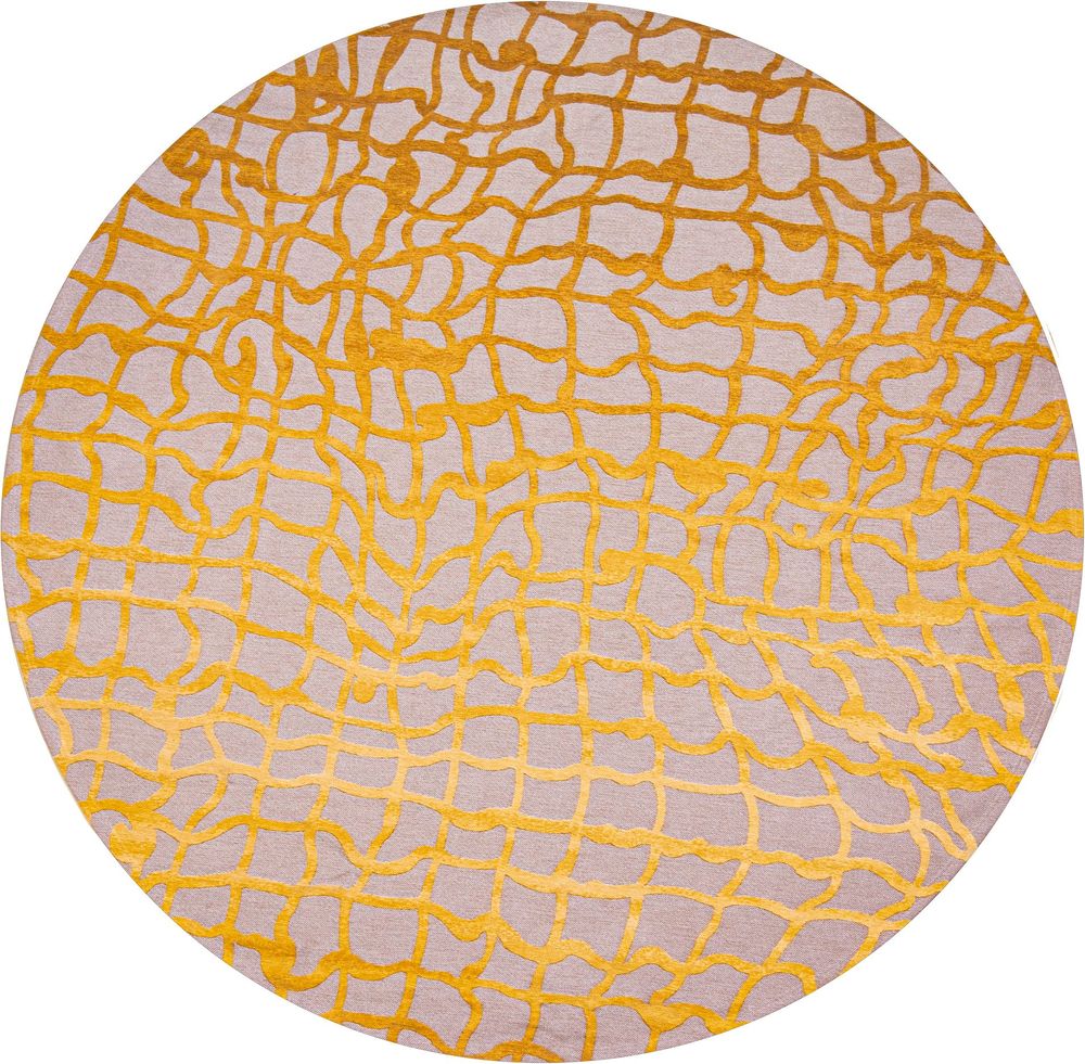 Louis De Poortere Mad Men Dedalo Round Rug - 9205 Yellow Scarab