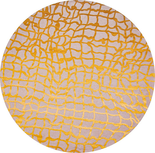 Louis De Poortere Mad Men Dedalo Round Rug - 9205 Yellow Scarab