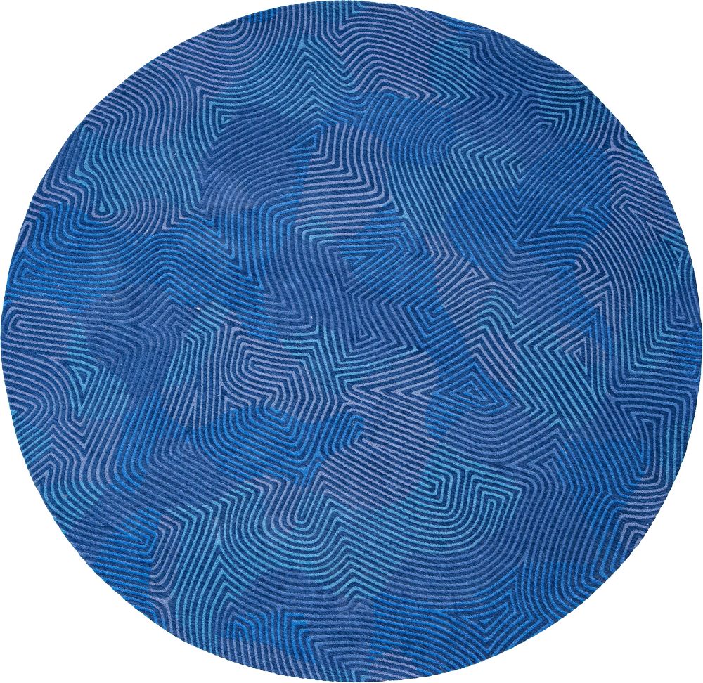 Meditation Coral Round Rug - 9225 Blue Lagoon