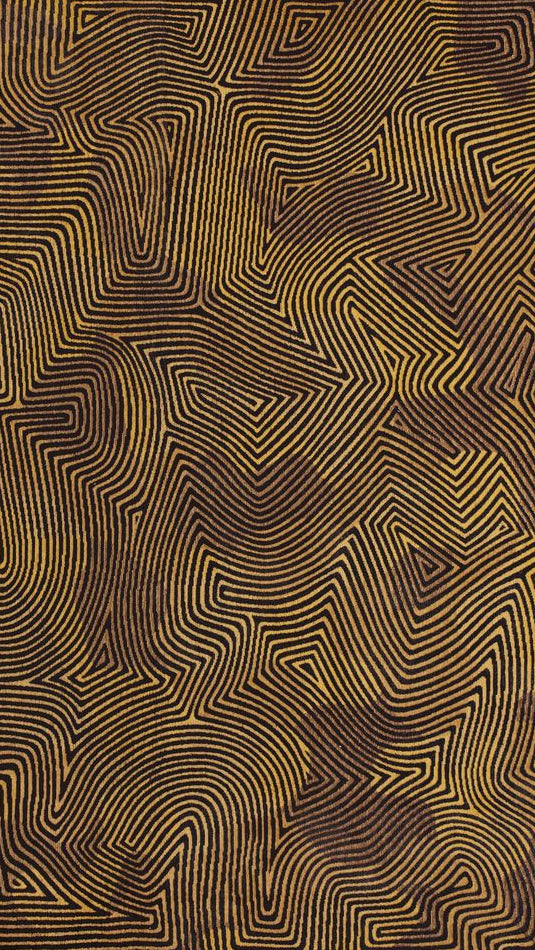 Louis De Poortere Meditation Coral Runner Rug - 9227 Black Gold
