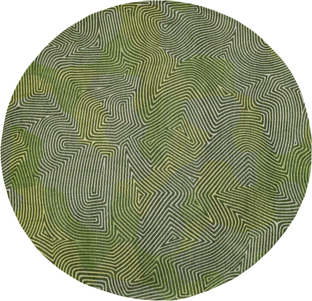 Meditation Coral Round Rug - 9231 Tropical Green