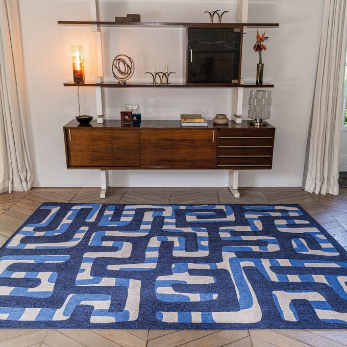 Louis De Poortere Craft Kuba Rug - 9336 Ultramarine