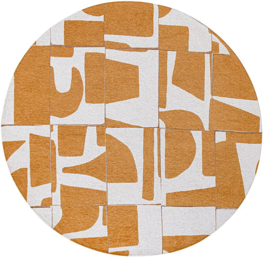 Louis De Poortere Craft Papercut Round Rug - 9367 Curry