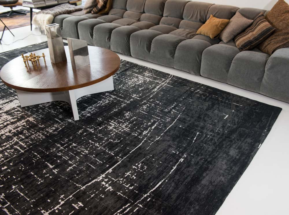 Louis De Poortere Griff Rug - White On Black