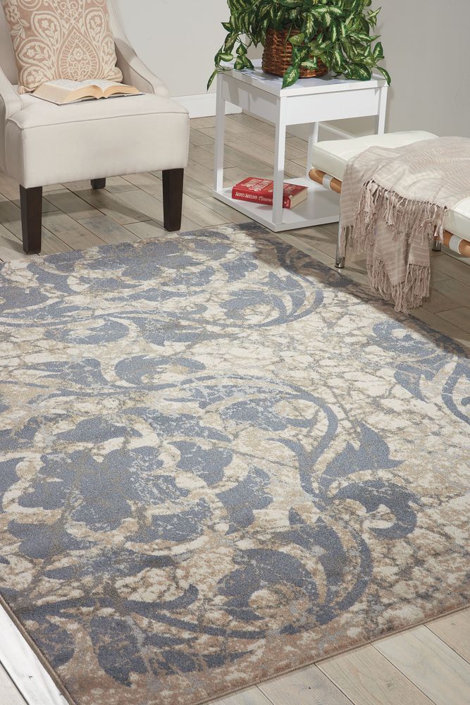 Nourison Maxell MAE10 Rug - Ivory &amp; Blue