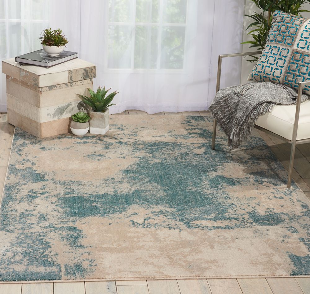 Nourison Maxell MAE13 Rug - Ivory &amp; Teal