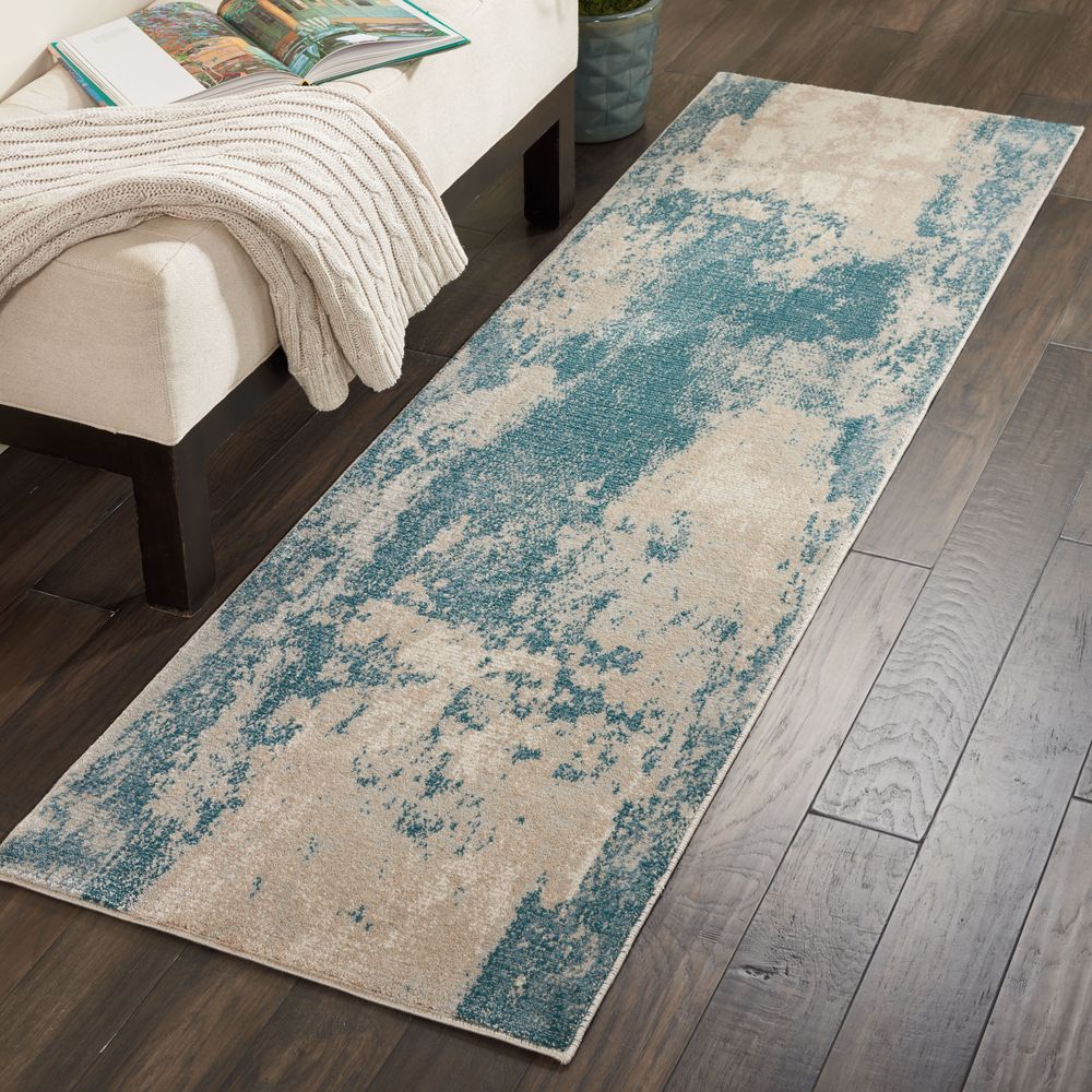 Nourison Maxell MAE13 Rug - Ivory &amp; Teal