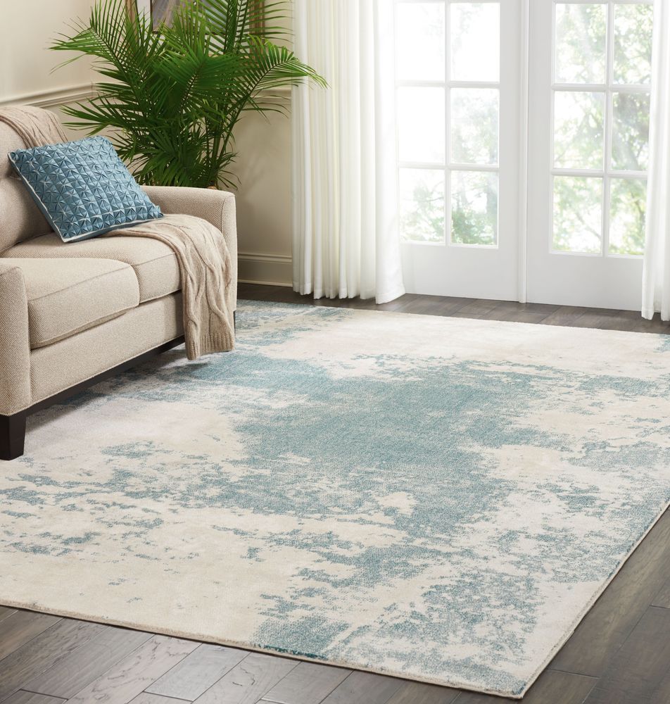 Nourison Maxell MAE13 Rug - Ivory &amp; Teal