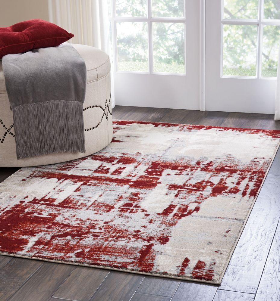 Nourison Maxell MAE14 Rug - Ivory &amp; Red