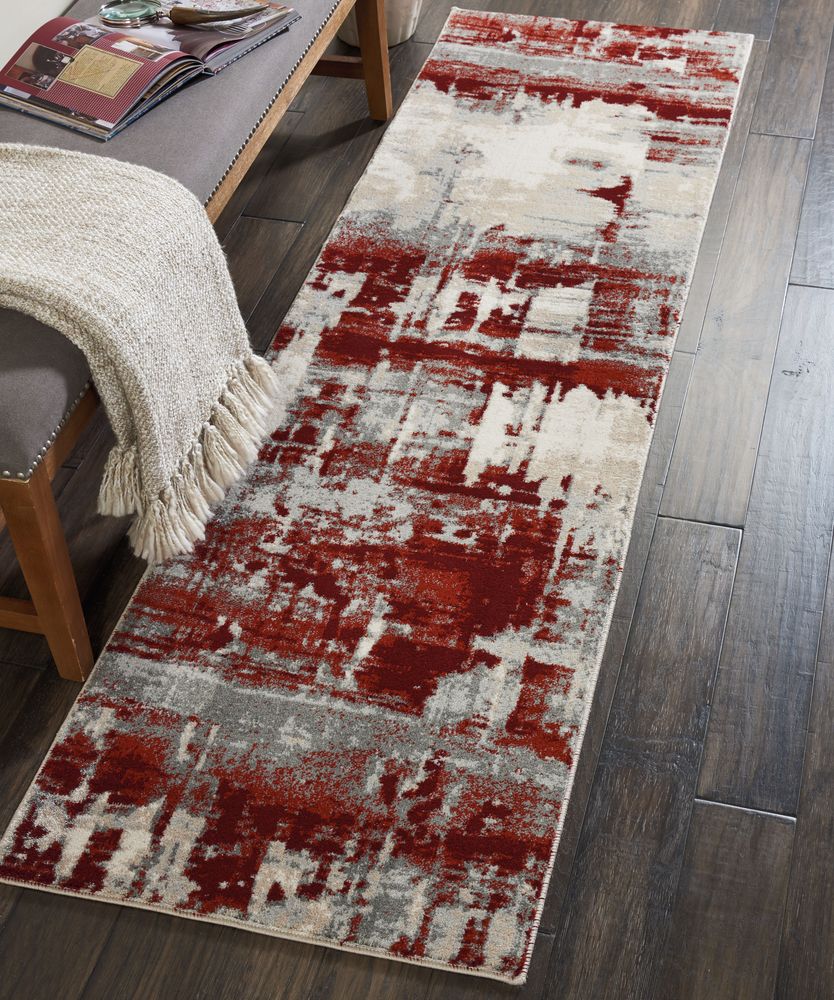 Nourison Maxell MAE14 Rug - Ivory &amp; Red