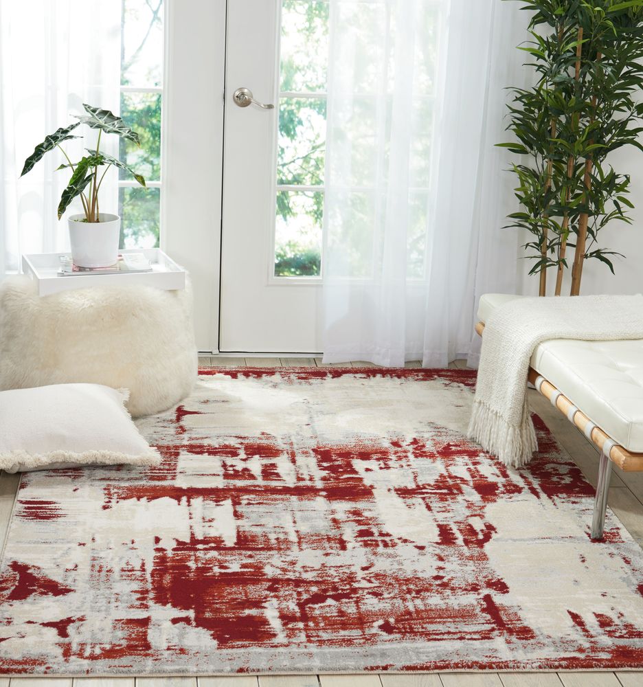 Nourison Maxell MAE14 Rug - Ivory &amp; Red