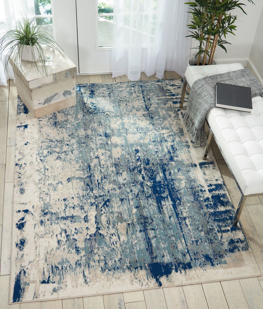 Nourison Maxell MAE16 Rug - Ivory &amp; Blue