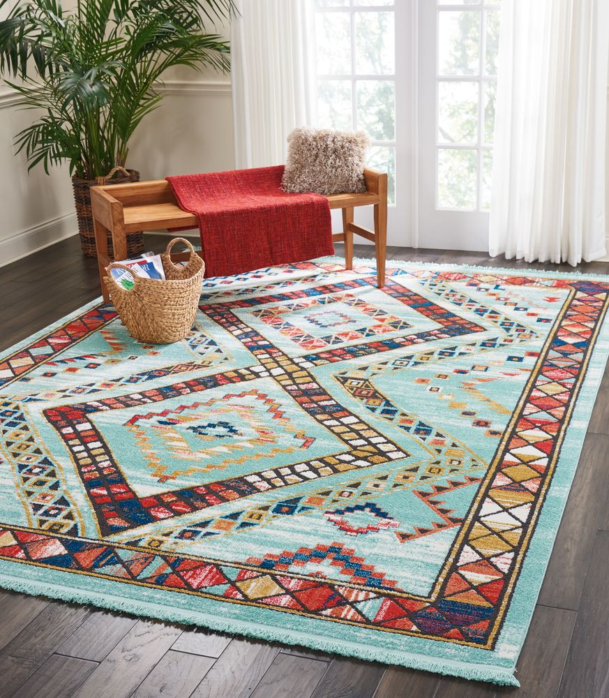 Nourison Navajo NAV02 Rug - Aqua