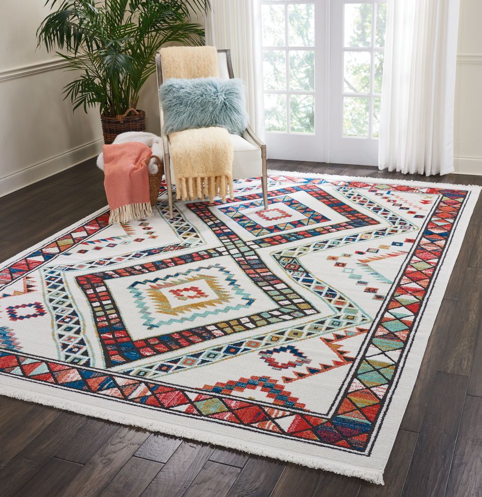 Nourison Navajo NAV02 Rug - White