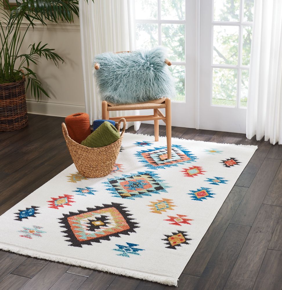 Nourison Navajo NAV07 Rug - White