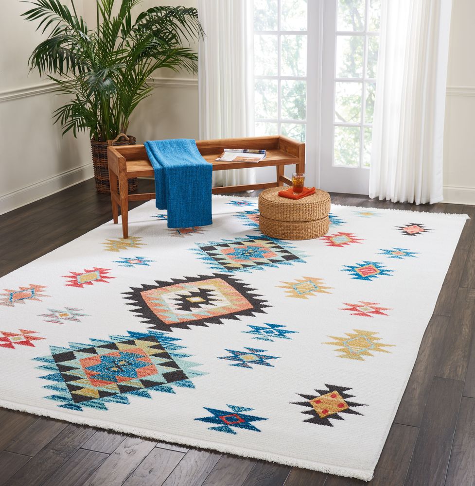 Nourison Navajo NAV07 Rug - White