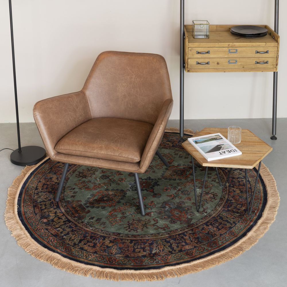 Naken Interiors Raz Round Rug - Green