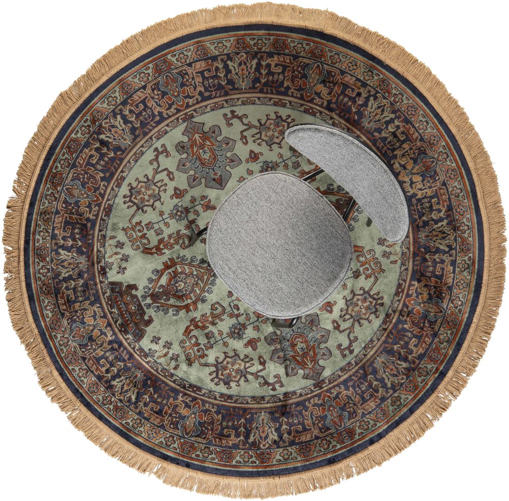 Naken Interiors Raz Round Rug - Green