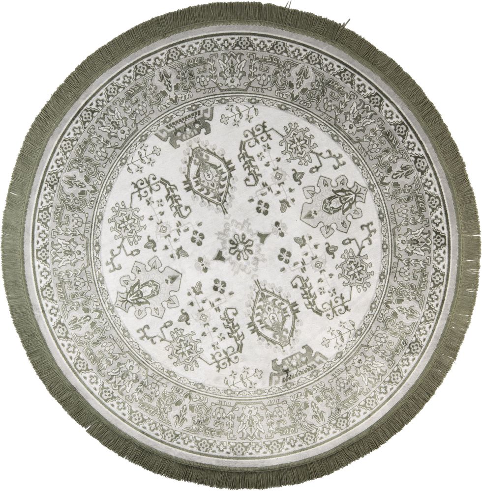 Naken Interiors Reza Round Rug - Green Grey