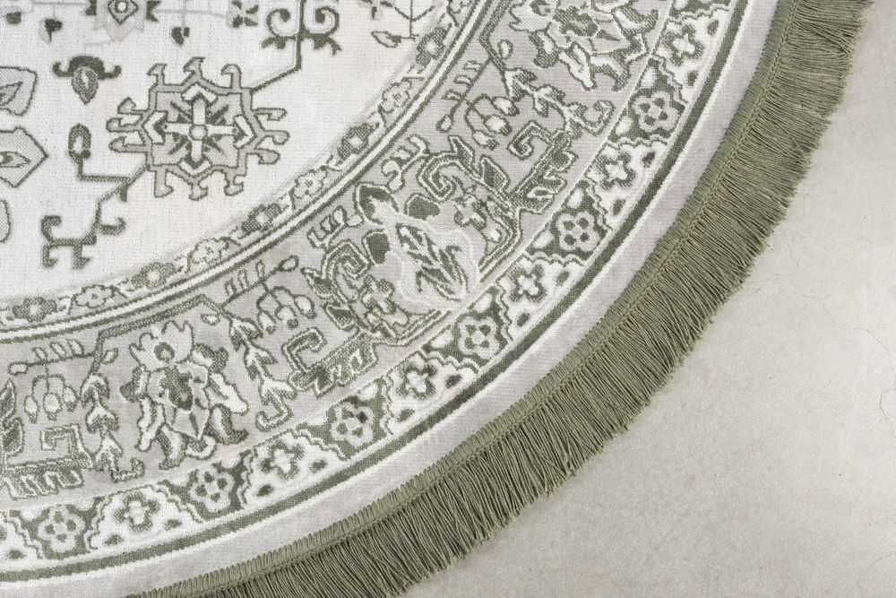 Naken Interiors Reza Round Rug - Green Grey