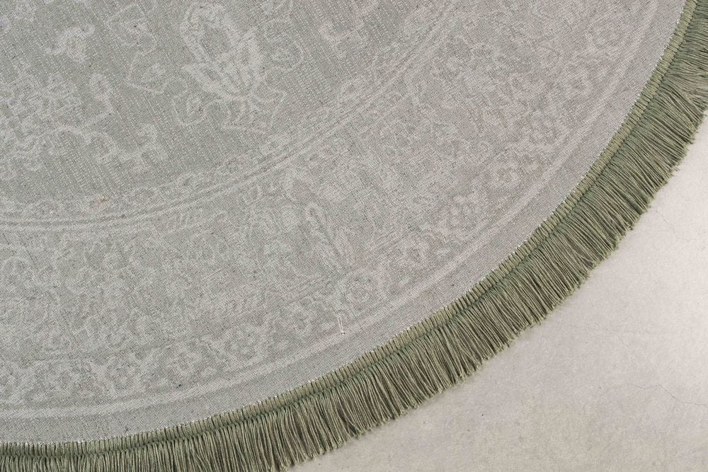 Naken Interiors Reza Round Rug - Green Grey