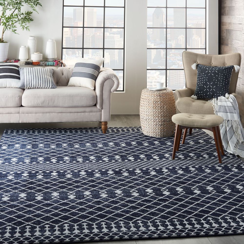 Nourison Palermo PMR03 Rug - Navy &amp; Grey