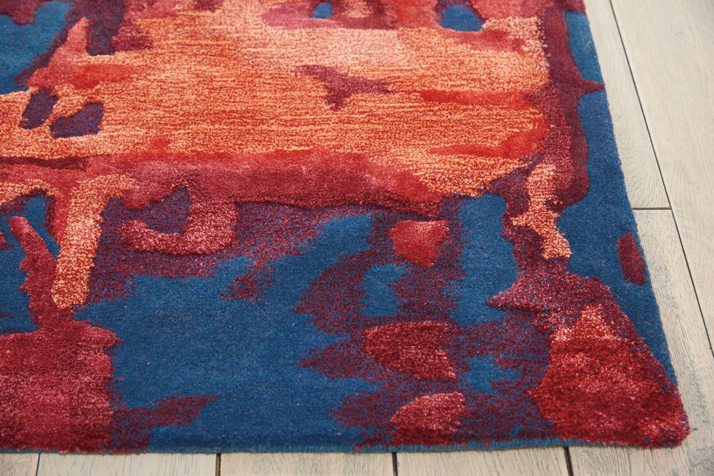 Nourison Prismatic PRS13 Rug - Blue &amp; Flame