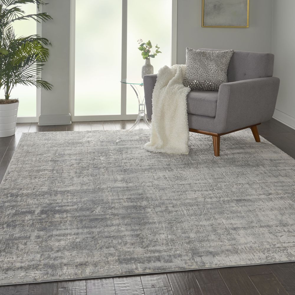 Nourison Rustic Textures RUS01 Rug - Ivory &amp; Silver