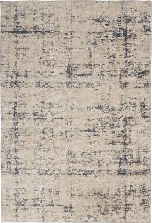 Nourison Rustic Textures RUS06 Rug - Ivory &amp; Blue