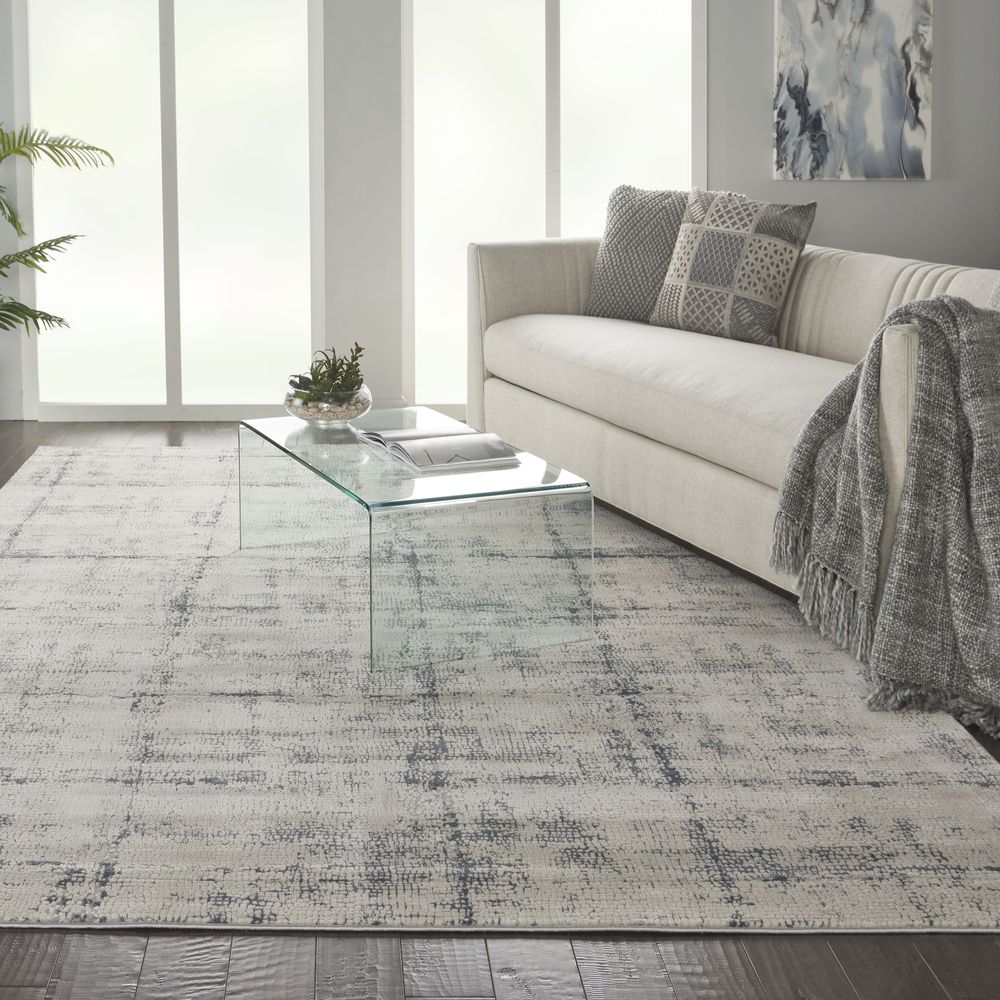 Nourison Rustic Textures RUS06 Rug - Ivory &amp; Blue