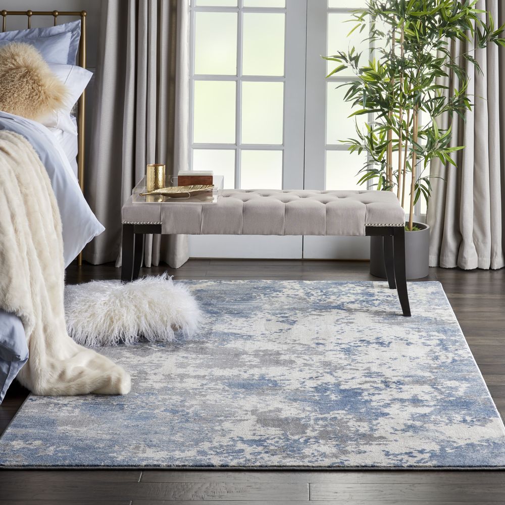 Nourison Rustic Textures RUS08 Rug - Grey &amp; Blue