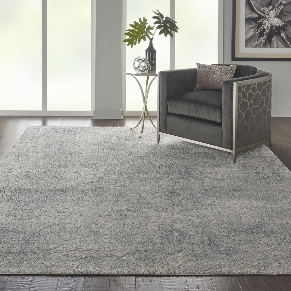 Nourison Rustic Textures RUS09 Rug - Ivory &amp; Light Blue