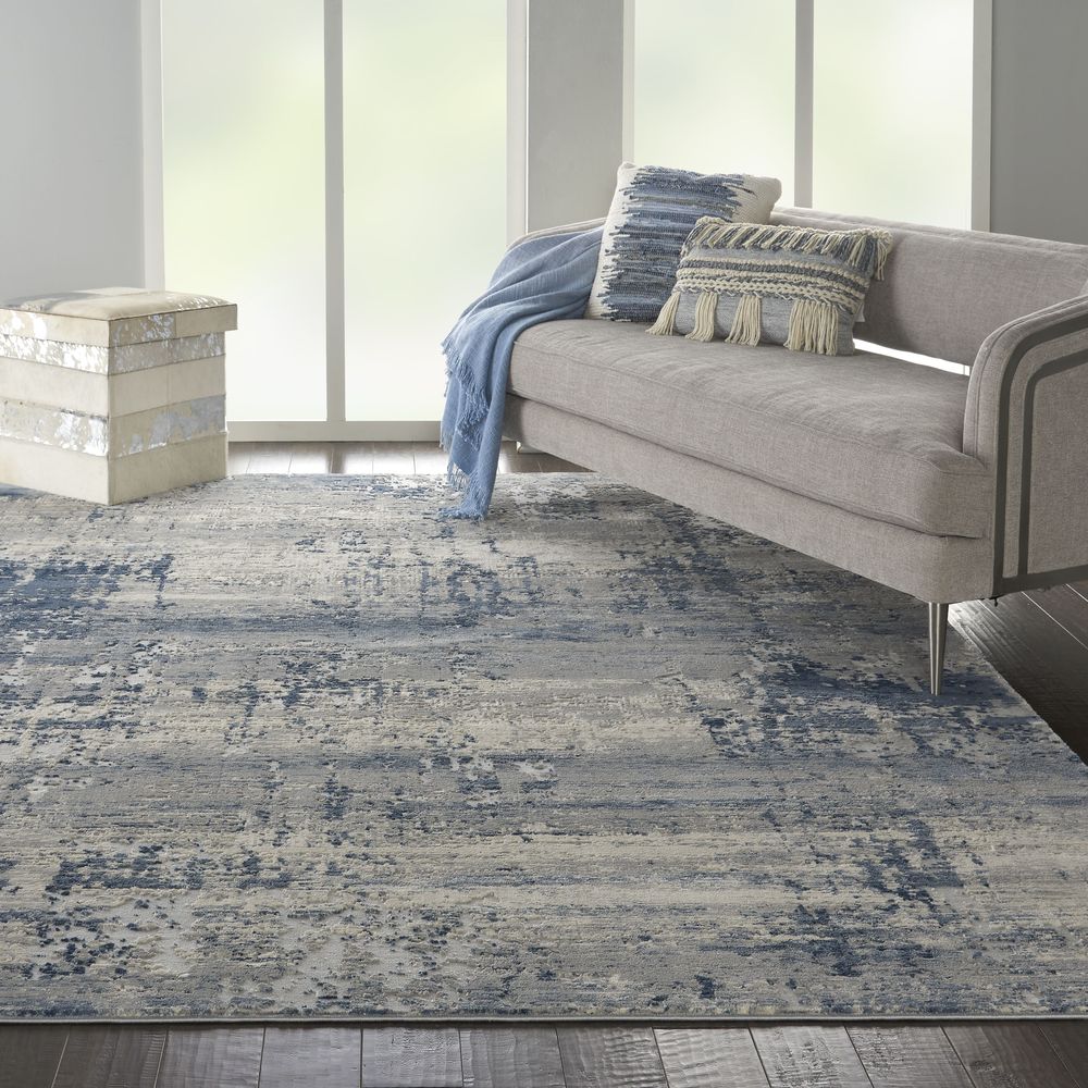 Nourison Rustic Textures RUS10 Rug - Ivory &amp; Blue