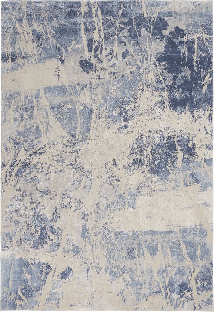 Nourison Silky Textures SLY02 Rug - Blue &amp; Cream