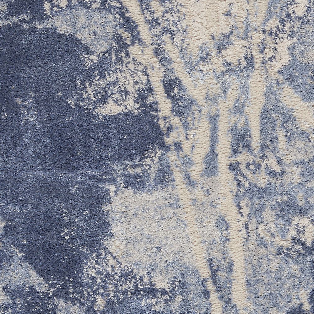 Nourison Silky Textures SLY02 Rug - Blue &amp; Cream