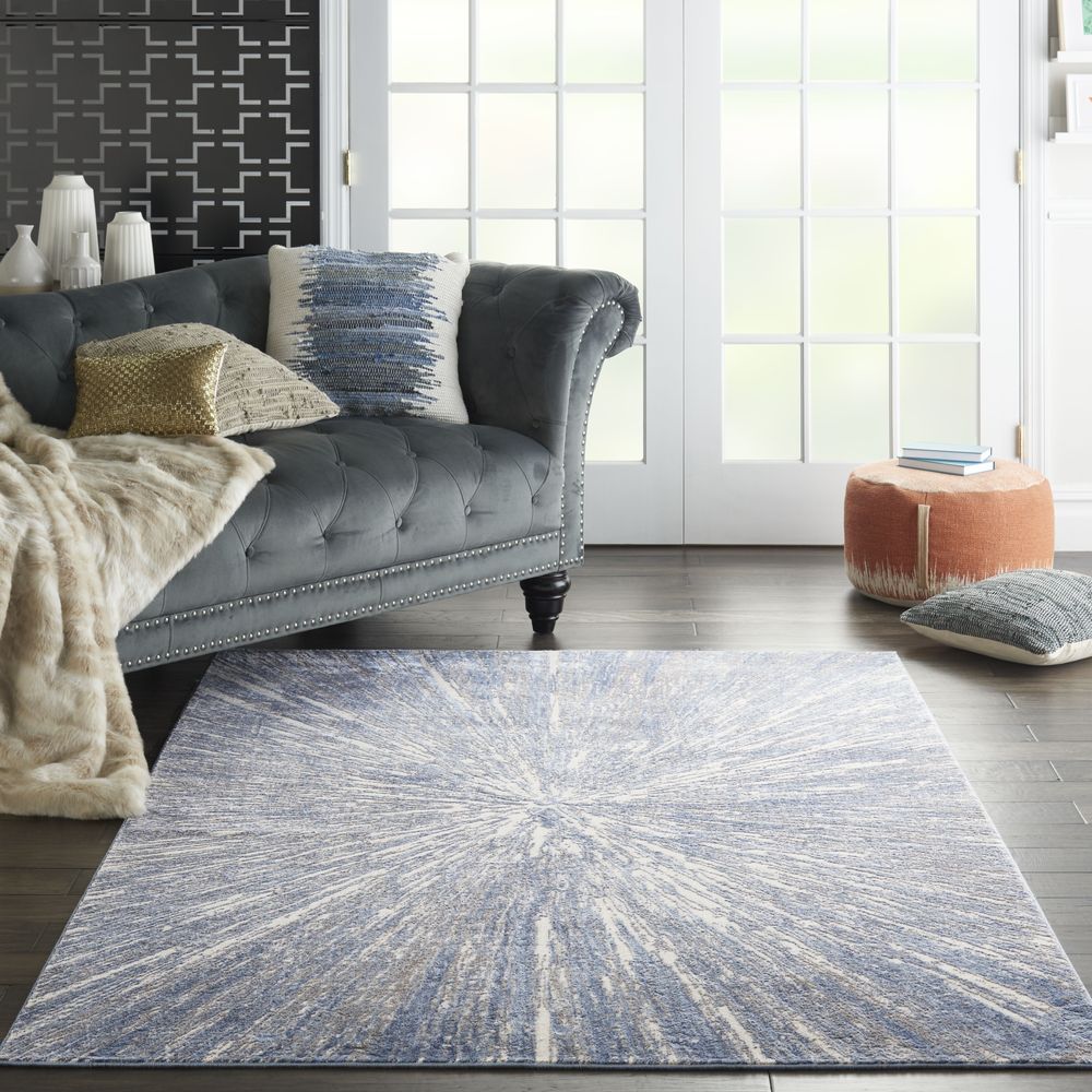 Nourison Silky Textures SLY05 Rug - Blue &amp; Grey