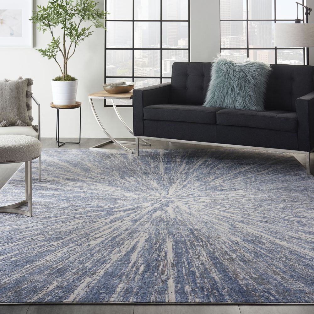 Nourison Silky Textures SLY05 Rug - Blue &amp; Grey