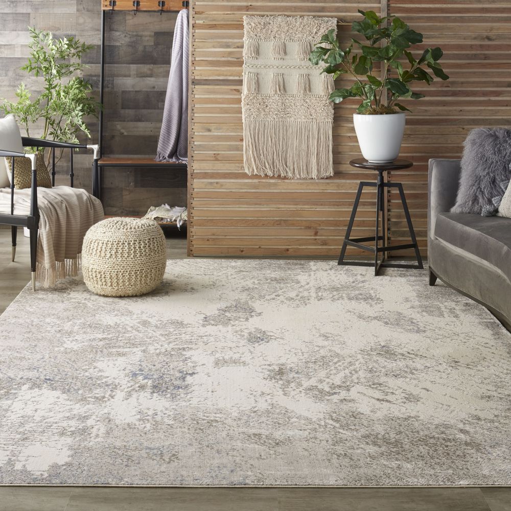 Nourison Silky Textures SLY06 Rug - Ivory &amp; Grey