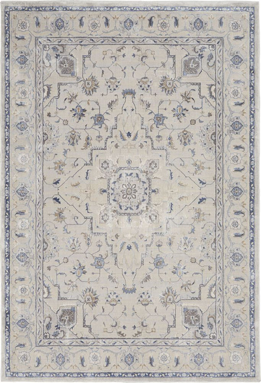 Nourison Silky Textures SLY08 Rug - Ivory &amp; Grey