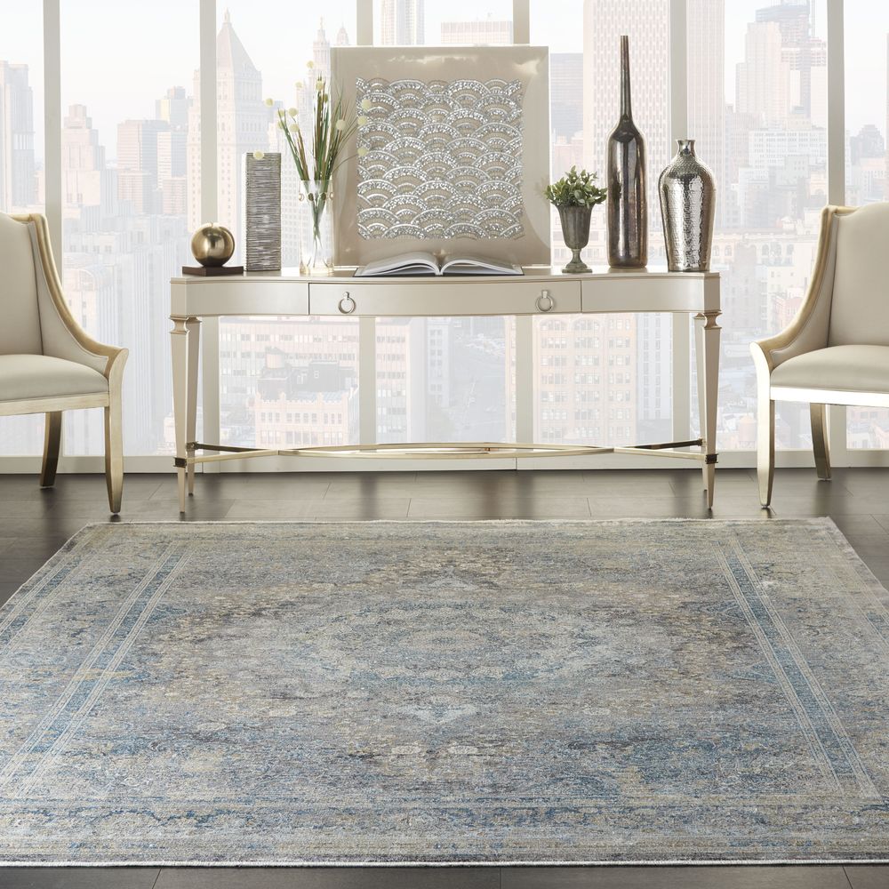 Nourison Starry Nights STN06 Rug - Cream &amp; Blue