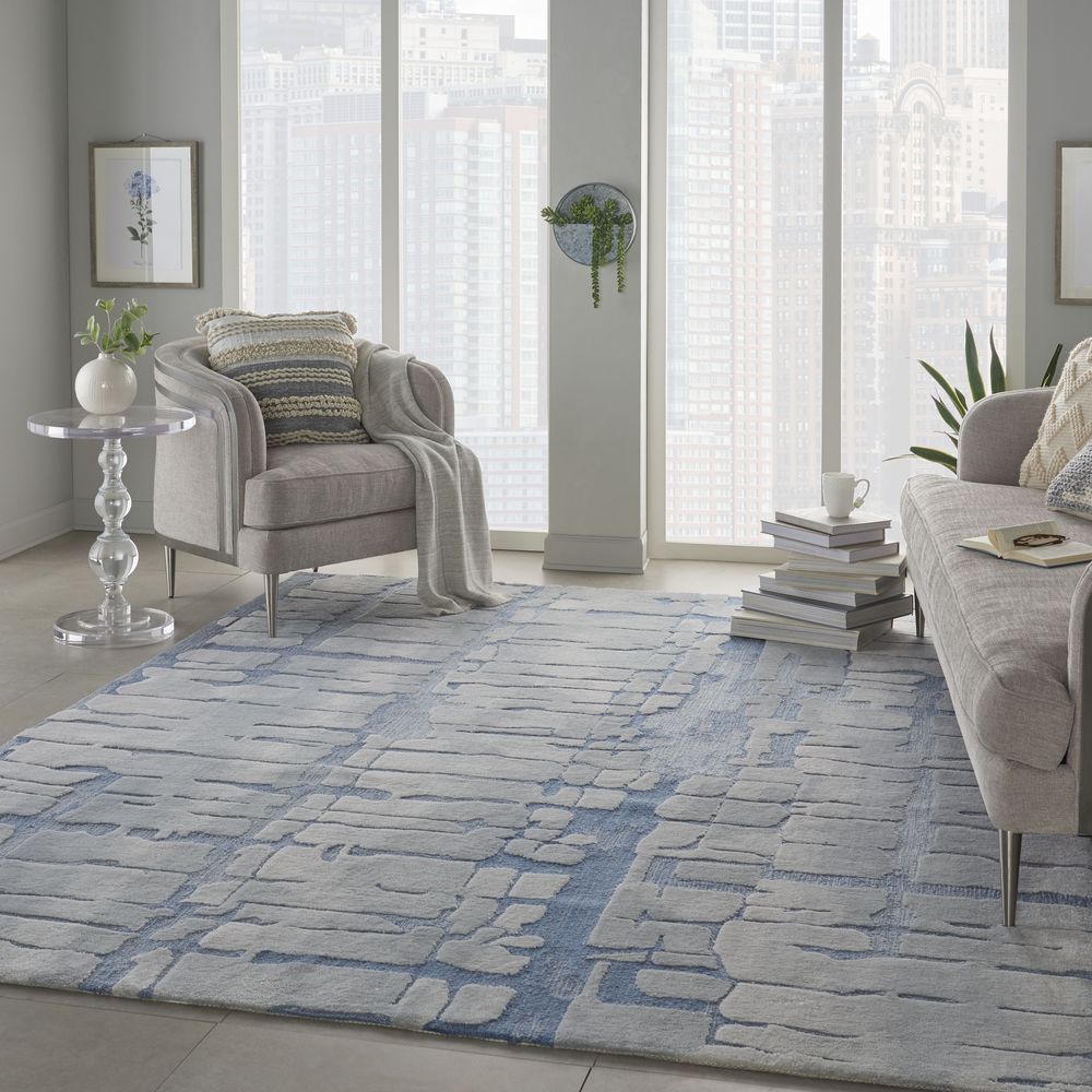 Nourison Symmetry SMM04 Rug - Blue &amp; Grey