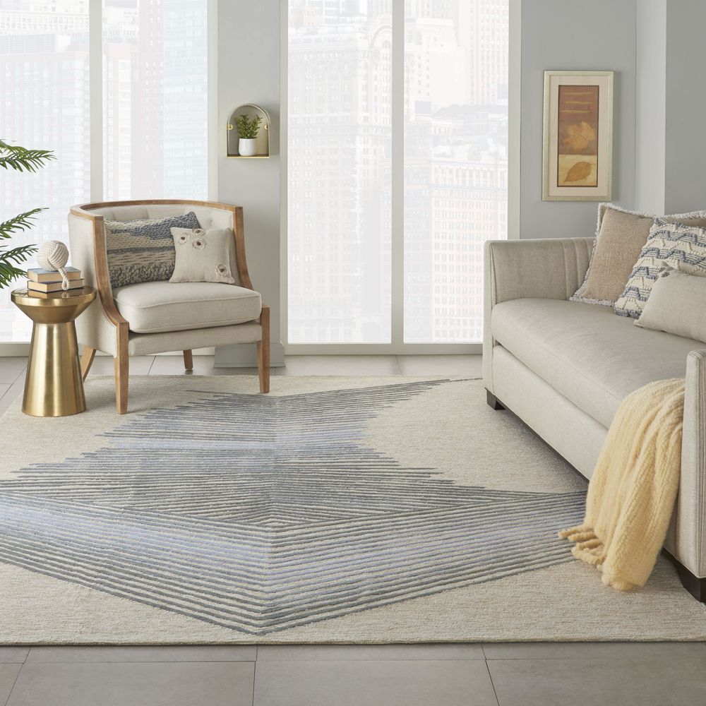 Nourison Symmetry SMM06 Rug - Ivory &amp; Grey