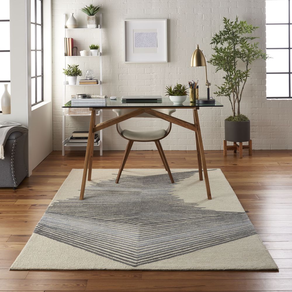 Nourison Symmetry SMM06 Rug - Ivory &amp; Grey