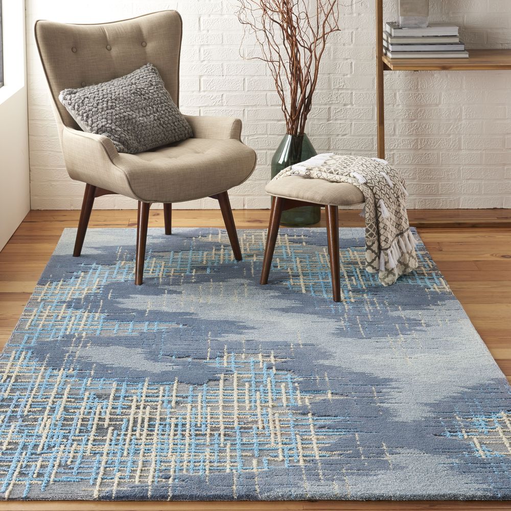 Nourison Symmetry SMM08 Rug - Blue &amp; Beige