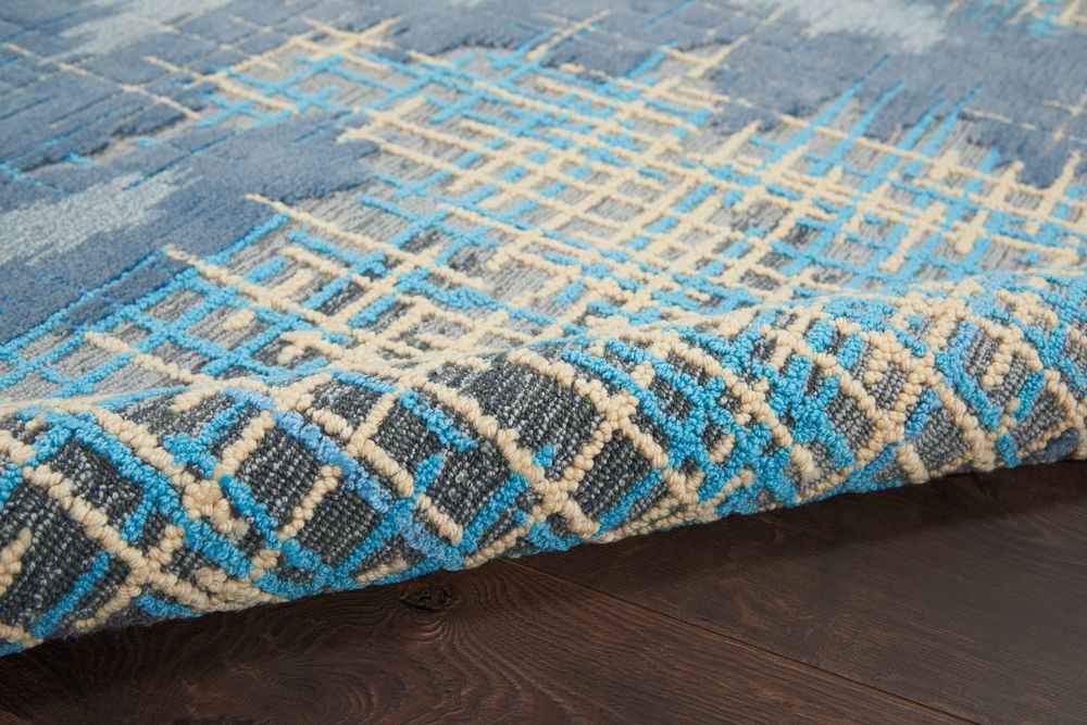 Nourison Symmetry SMM08 Rug - Blue &amp; Beige