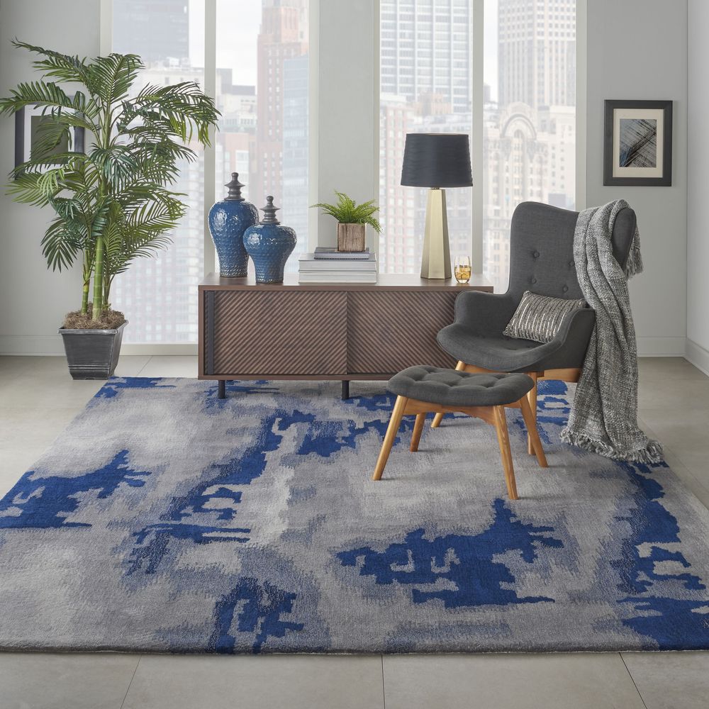 Nourison Symmetry SMM10 Rug - Grey &amp; Blue