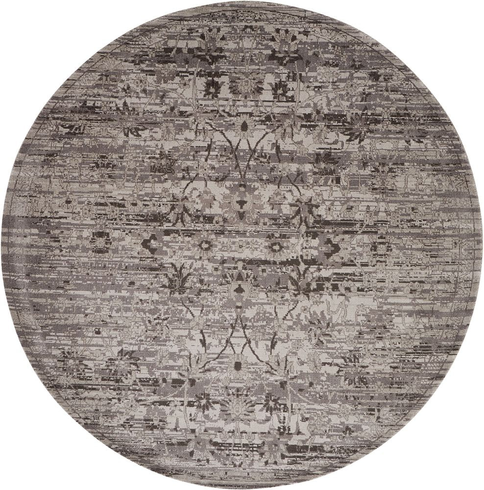 Nourison Twilight TWI01 Round Rug - Silver